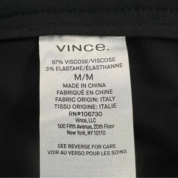 Vince Mid-Rise Tapered Pull-On Pant Straight Cropped Leg Trousers Black Size M - Picture 9 of 11